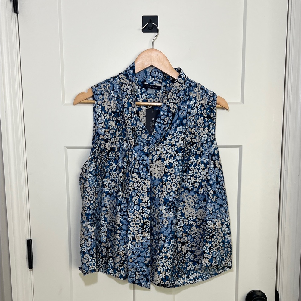 Tommy Hilfiger Blue and White Floral Blouse